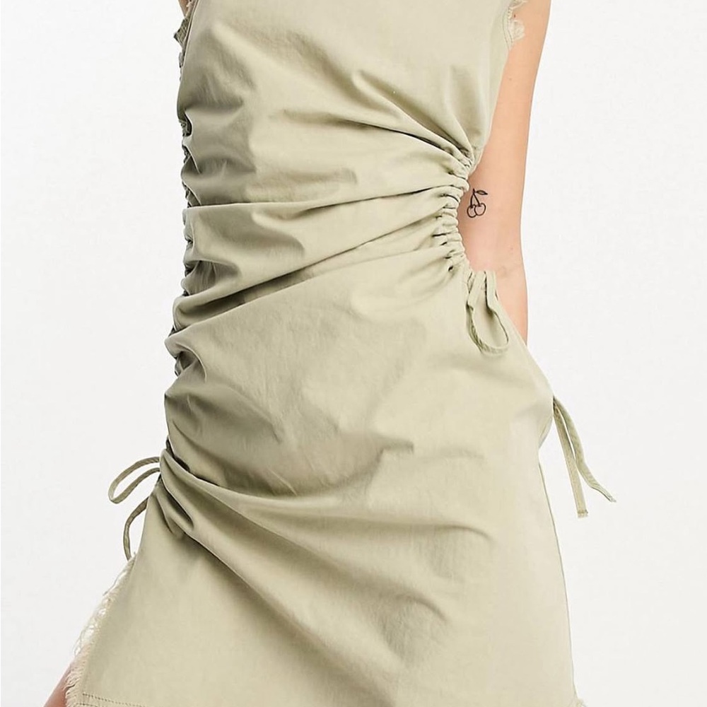 ASOS Green Sheath Mini Dress Halter Sleeveless